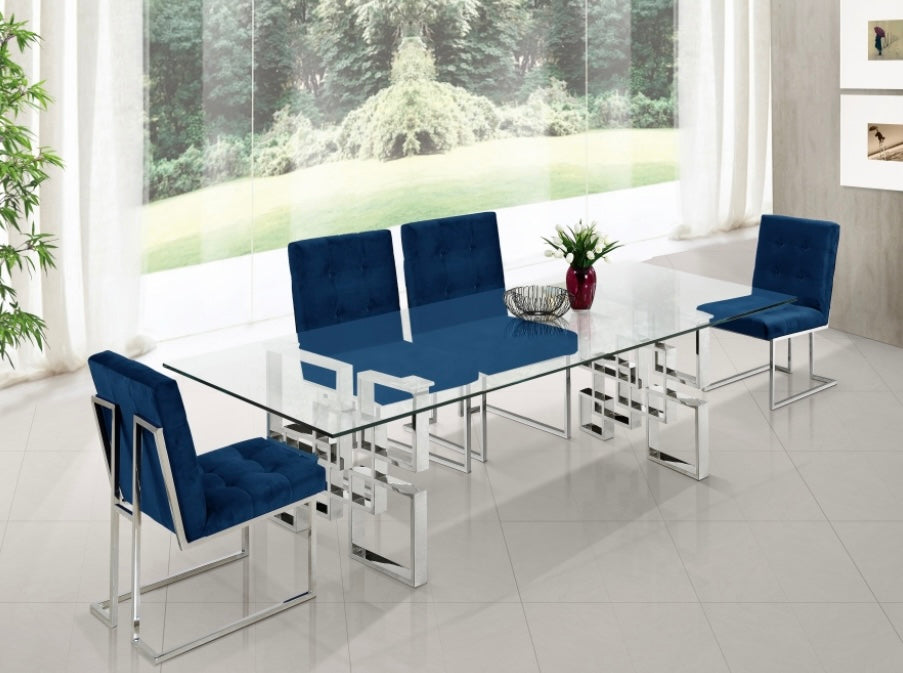 Alexis Collection Royal Blue 7pc Dining Set
