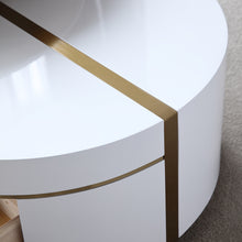 Load image into Gallery viewer, Audrey White Round Coffee Table W/ 1 Drawer &amp; 2 Stools
