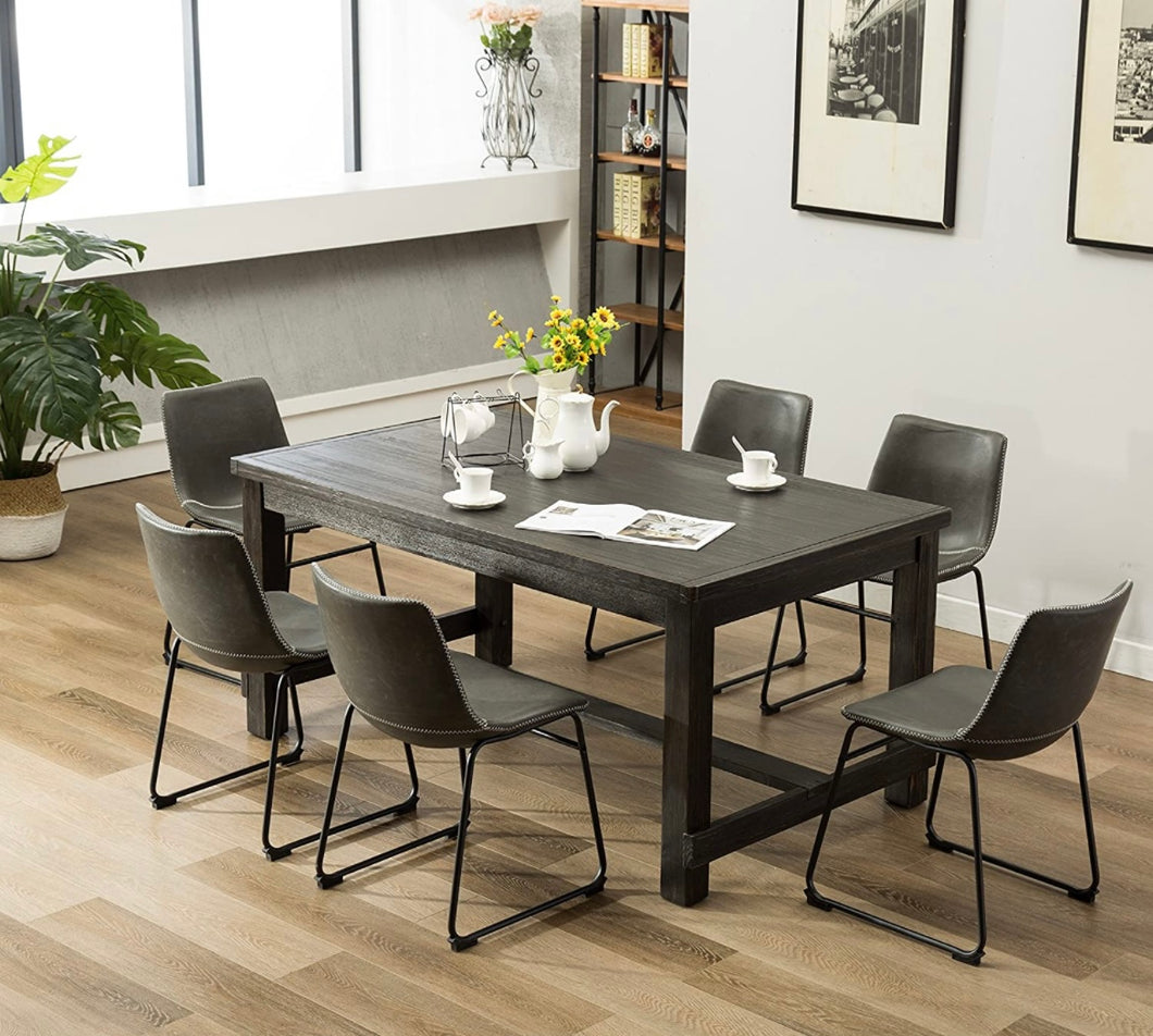 Haven House 7pc Wood Dining Table Vintage Gray